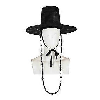 Jinu Hat Dynastie Noir Halloween Chapeaux Hunter Jinu Cap avec chaîne de perles pour Idol Role - Jouer des casquettes Halloween Stage