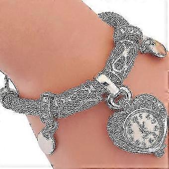 Love Heart Bracelet Charm Analog Quartz Dress Watches