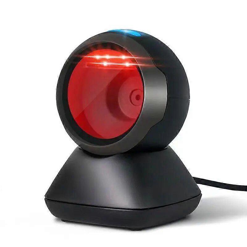 HBAPOS Desktop Omnidirectional Barcode Scanner USB Wired Hands-Free 1D 2D QR Code Reader Automatic Sense Scanning Decoder