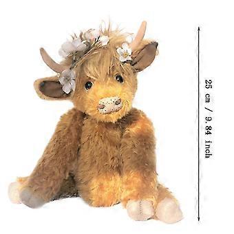 Scottish Highland Cow Plush, Realistic Cow Stuffed Animals Soft Farm Plushie, Cuddly Highland Cow Accompany Plush Decorative Pillow Birthday Gifts For