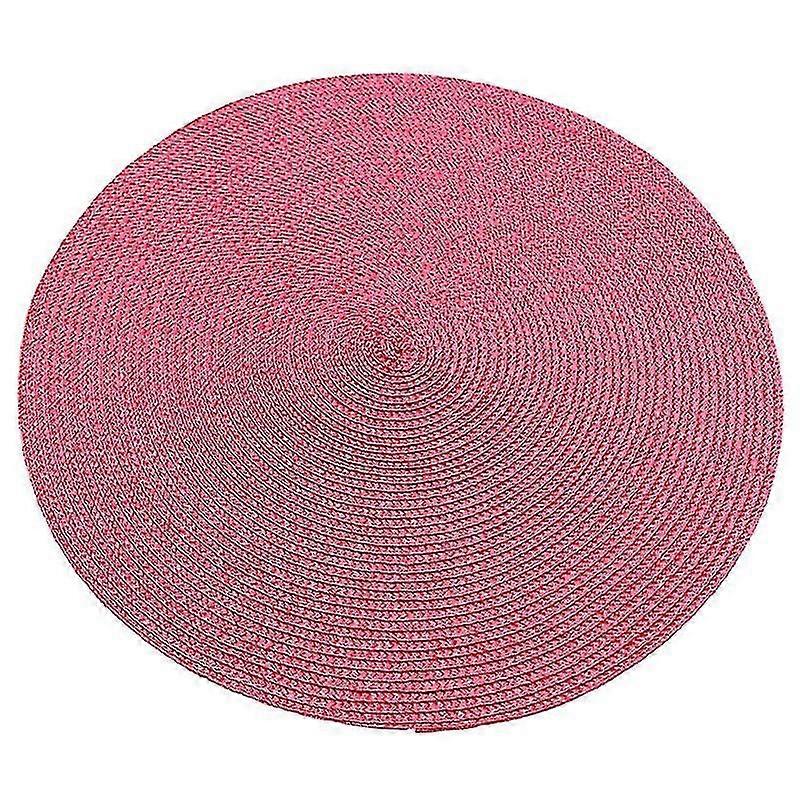 4pcs Dining Table Mat Woven Pad Heat Resistant Coaster(red)