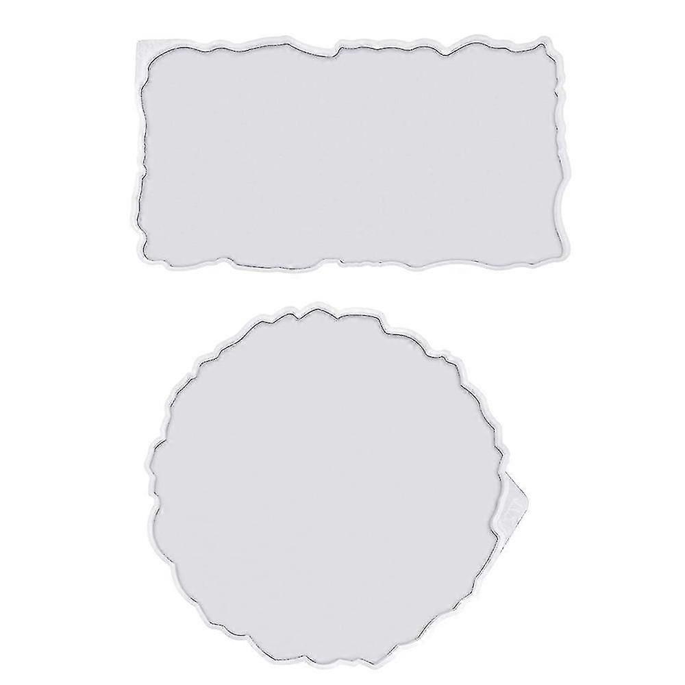 2 Pcs Tray Silicone Mold Kit Irregular Compatible With Crafts (rectangle+round)