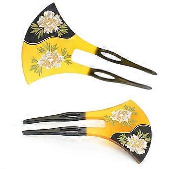 Fermagli per capelli vintage, accessori per capelli a forma di U in acrilico retrò, bastoncini per capelli, fermagli per capelli stampati, copricapo classico, chignon, per donne e ragazze