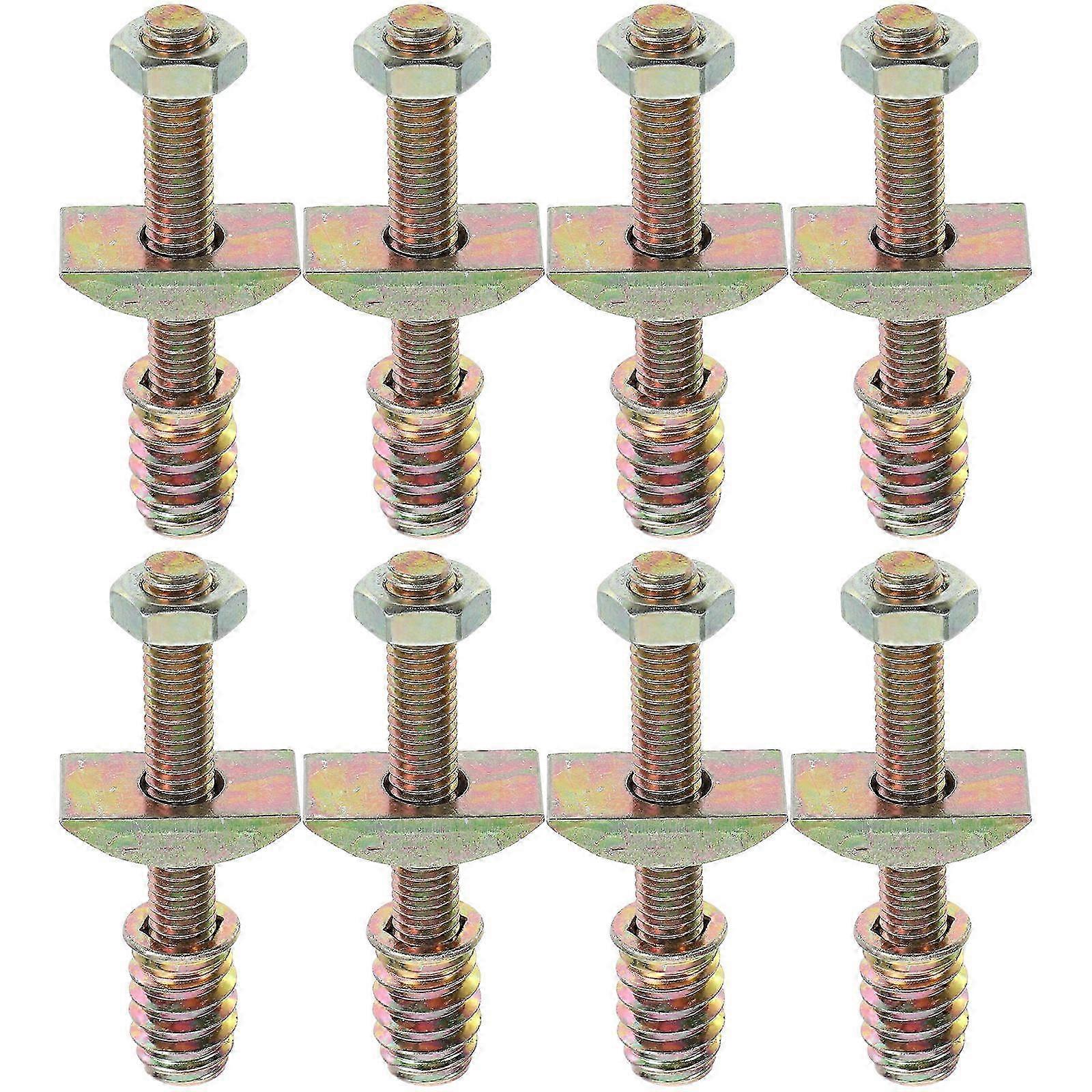 8 Sets Bed Frame Spare Parts Bed Frame Threaded Pin Nut Kit compatible with Bed Crib