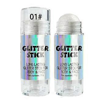 Silver Highlighter Stick for Face and Body, Long-Lasting Glow and Easy Application Bronzer