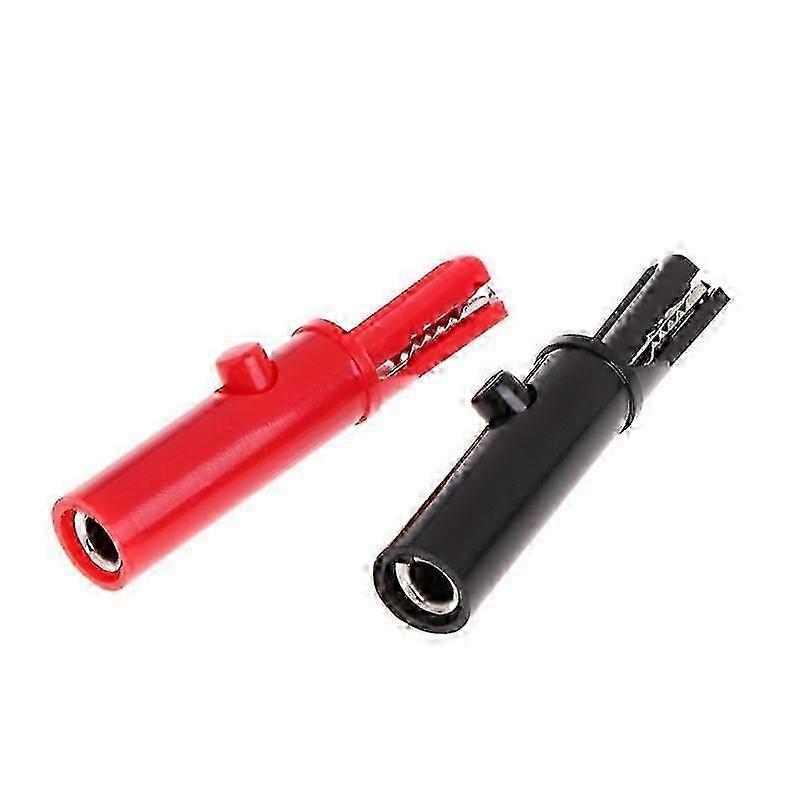 2 Pcs Alligator Clips with Button Plastic Terminal Test Clamps compatible with Multimeter