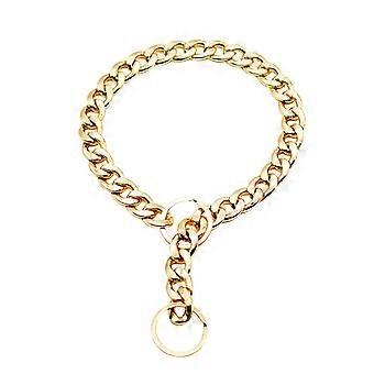 Metal Dog Training Collars Luxury Pet Collar Gold Chain Necklace compatible with Bulldog Small Medium Dogs Cat Costume Accessories
