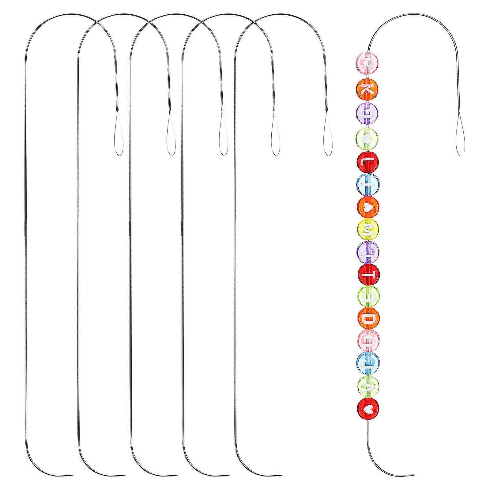 6pcs Bead Spinners Needles Clip Shape Beading Needles Small Beads Stringing Tools