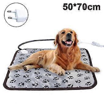Pet Heating Pad Waterproof 20W Electric Mat with Anti-Bite Cord 12V Safe for Dogs Cats Rabbits 45x45cm 50x70cm