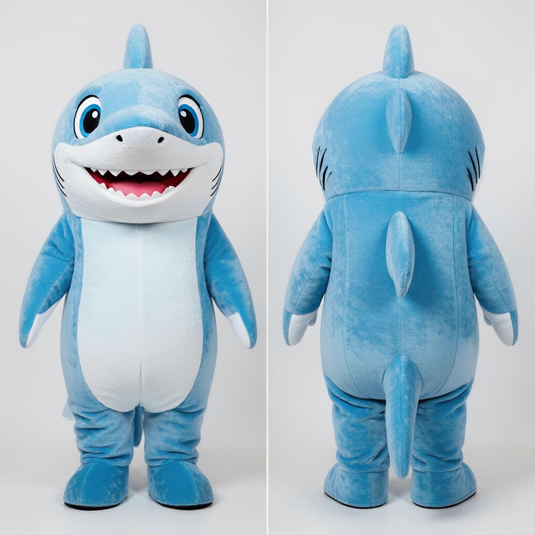 MASTICOT Sky Blue Playful Shark Mascot