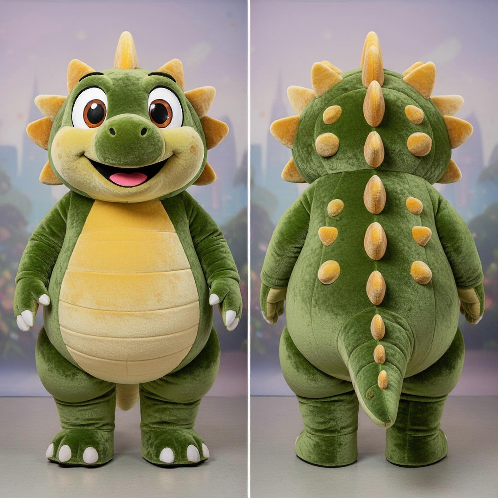 MASTICOT Olive Green Padded Ankylosaurus Mascot