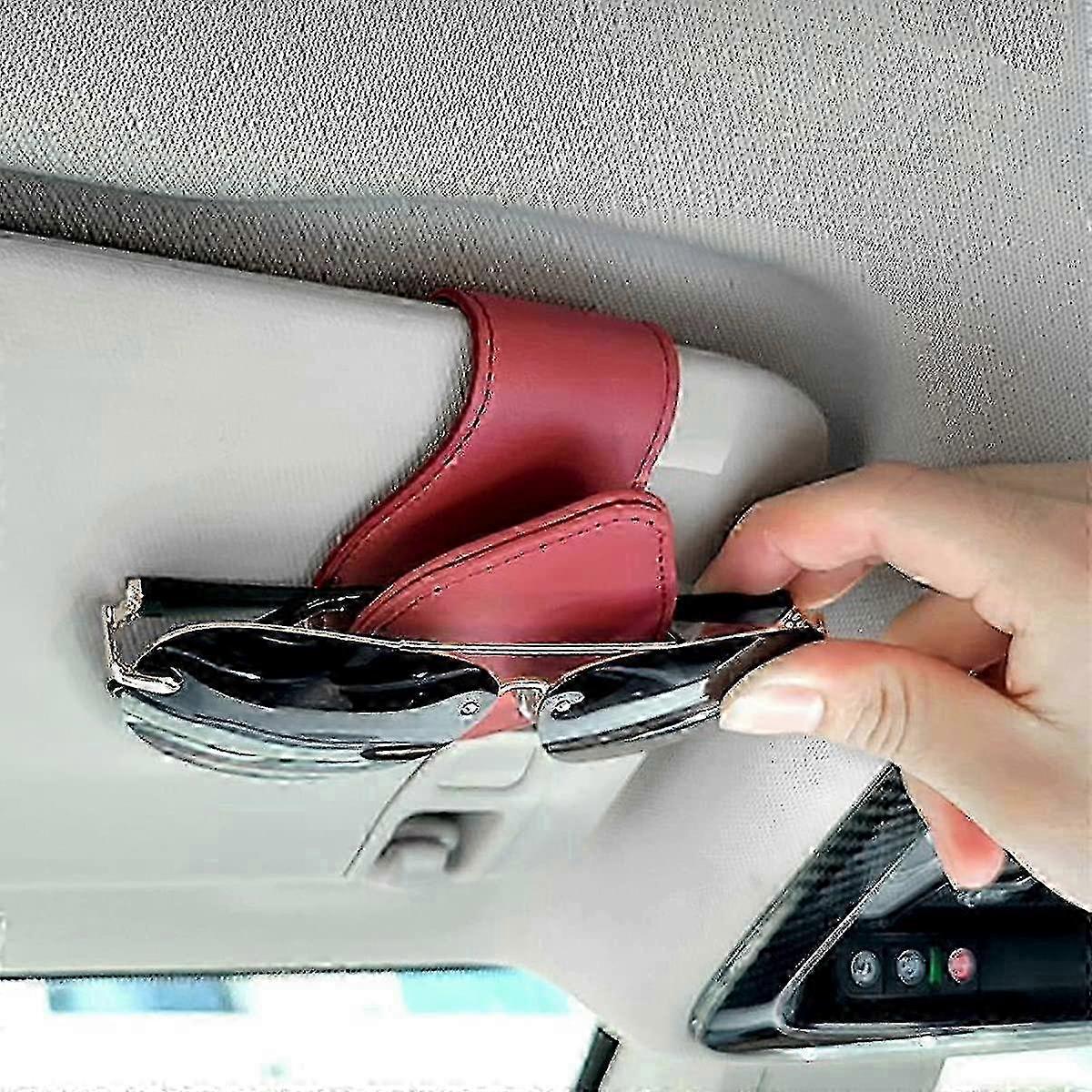 Leather Visor Glasses Holder