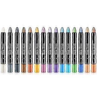15 Colors Eyeshadow Stick Waterproof Eye Shadow Pencil Shimmer Glitter Eyeshadow Crayon Long Lasting Eyeshadow Stick Sets