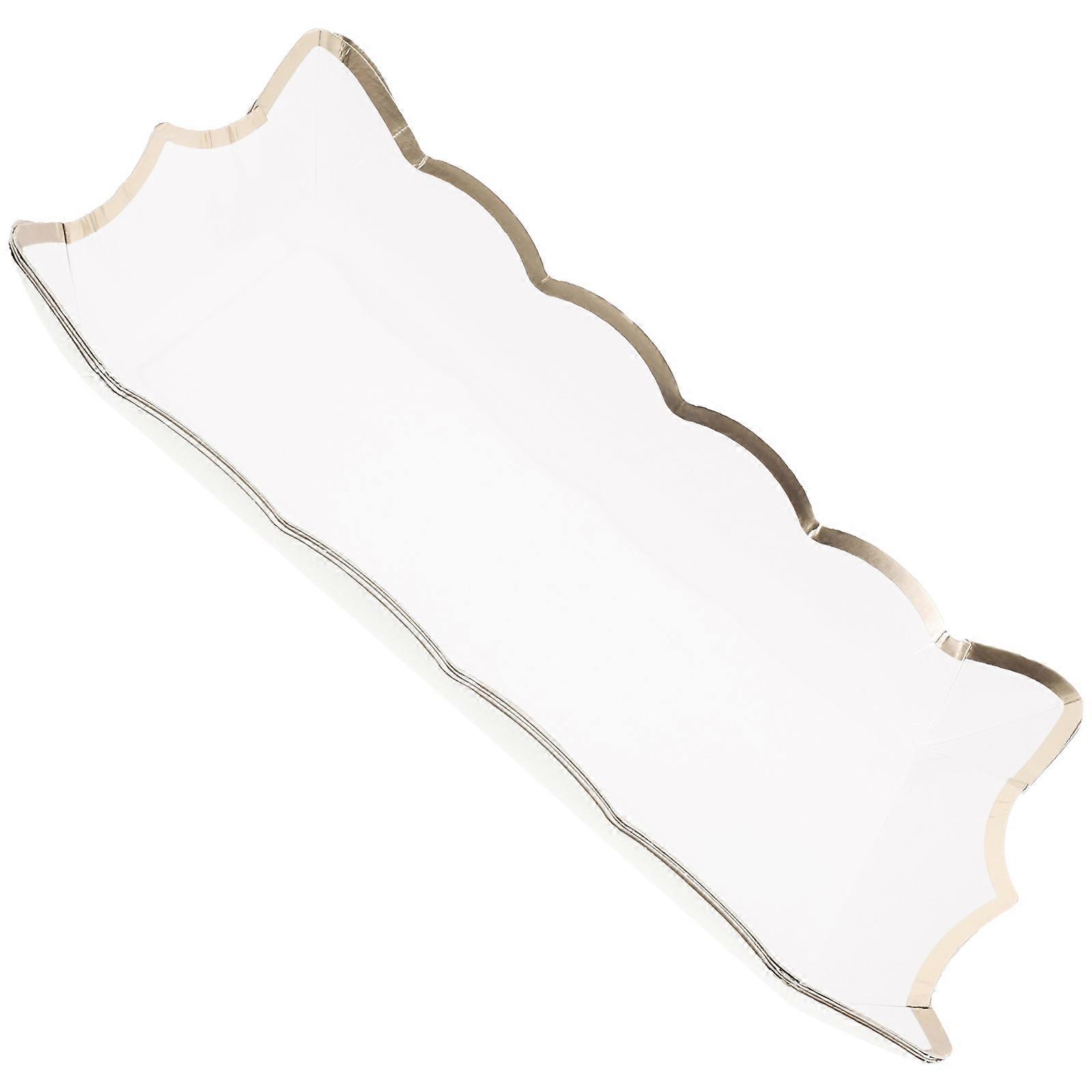 Serving Trays Rectangle Cardboard for Serving 8Pcs White Paper