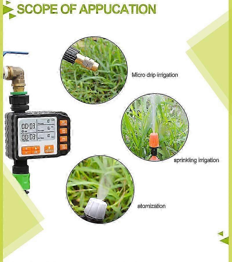 IPX5 Irrigation Timer Automatic Manual Watering Programmer Large LCD Screen