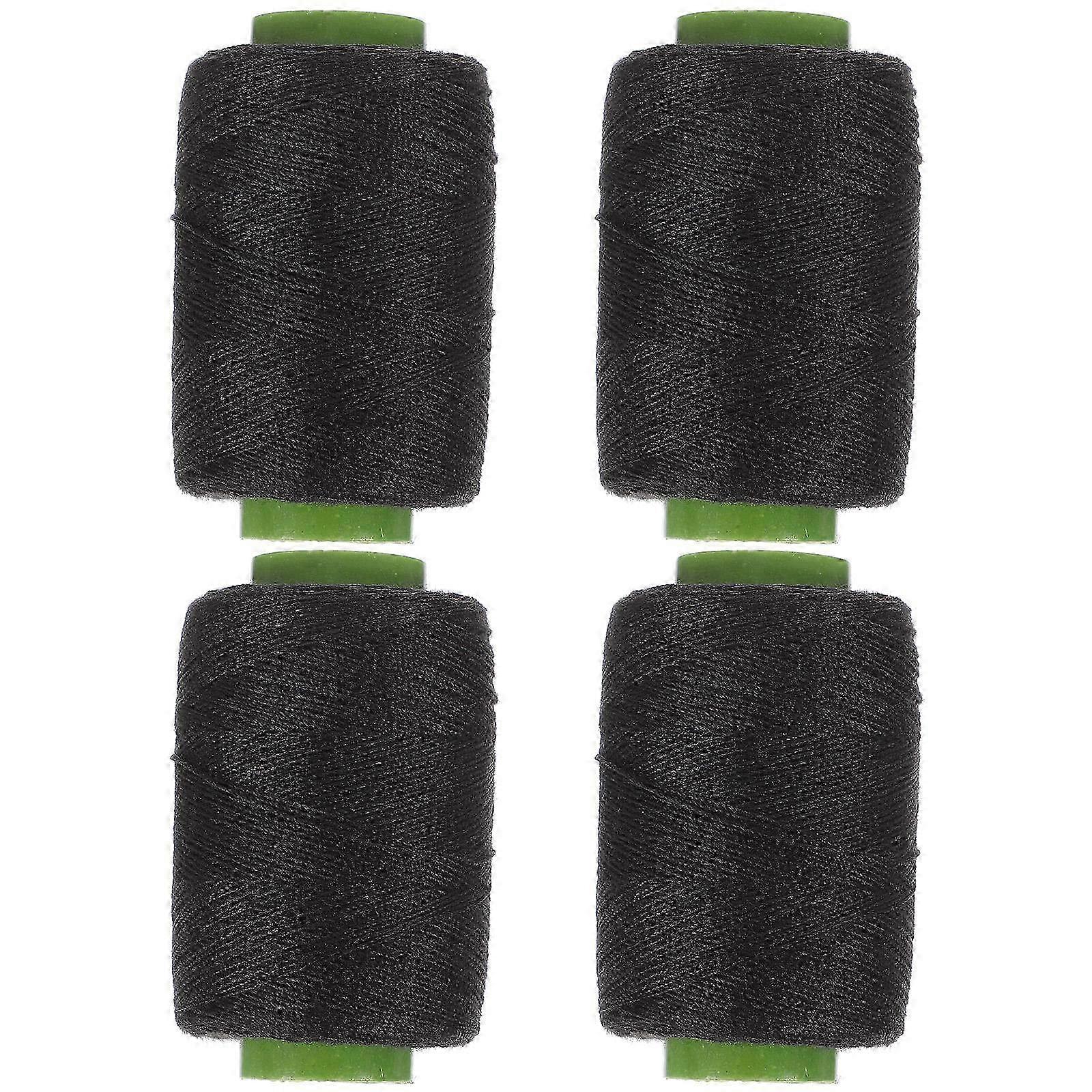 Quilting Thread Hand Sewing Material 4Pcs Black Polyester Spools