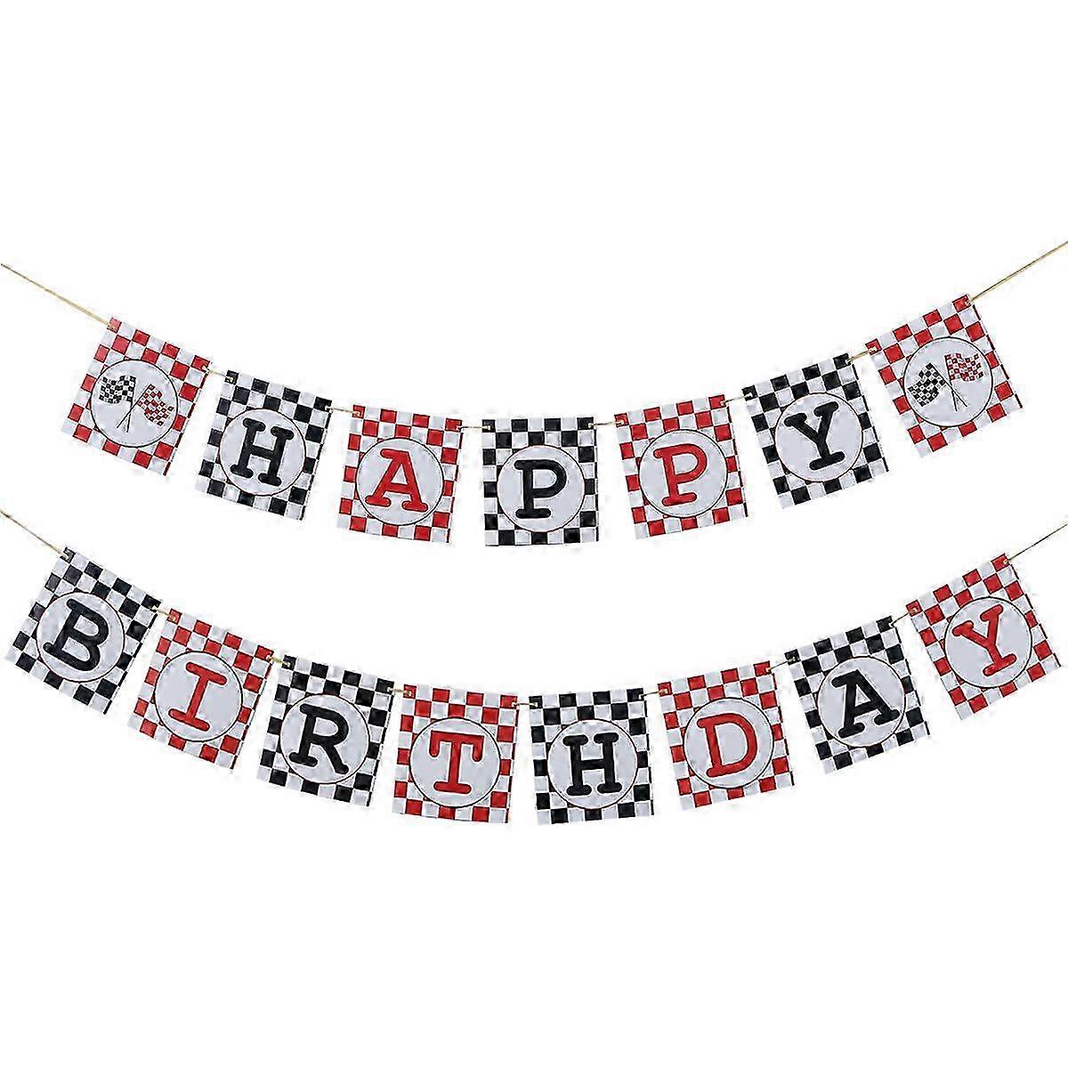 Racing Banner Checkered Flags Design compatible with Party Decoration