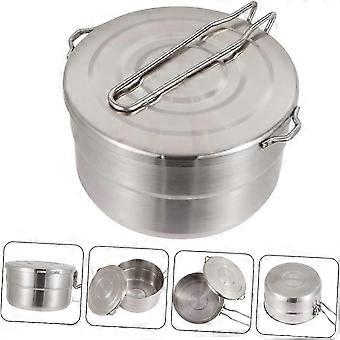 Foldable camping pot, portable outdoor cooking pot, suitable for hiking and picnics, durable, safe and practical.