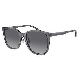 Emporio Armani EA4206D Asian Fit Polarized 5029T3 Full Rim Shiny Transparent Grey Men Square Sunglasses UV3 Polarized Original