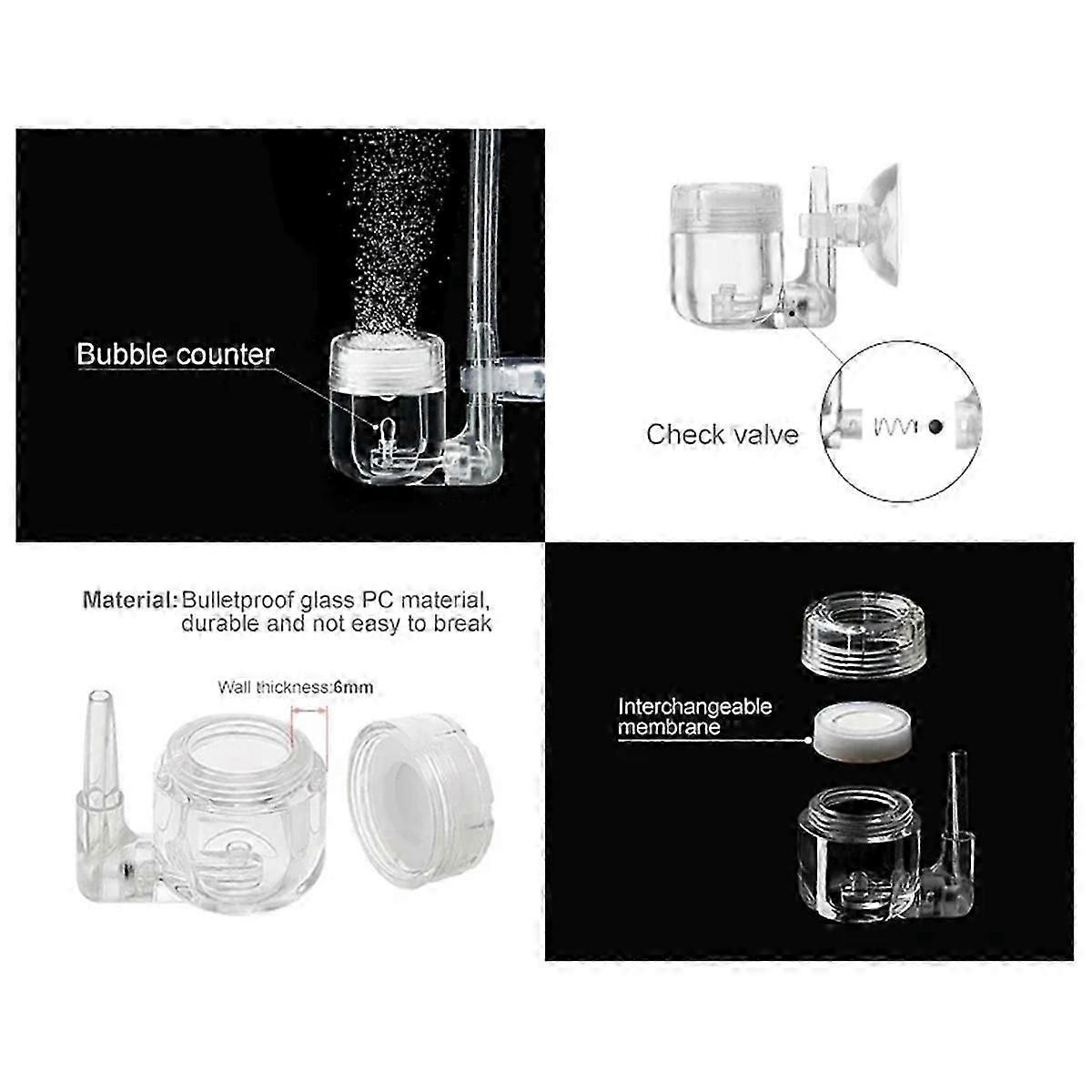 4 in 1 Aquarium CO2 Diffuser Carbon Dioxide Atomizer Diffuser with Suction Cup for Aquarium Plan