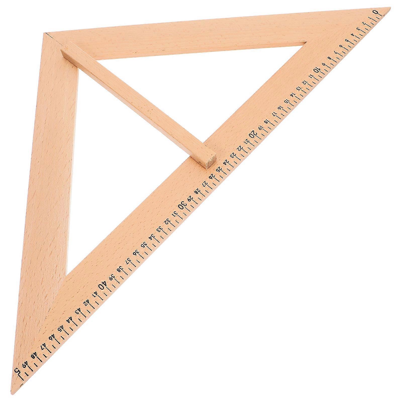 Triangular Ruler Teaching Tool for Classroom Instruction Wooden Measuring Ruler