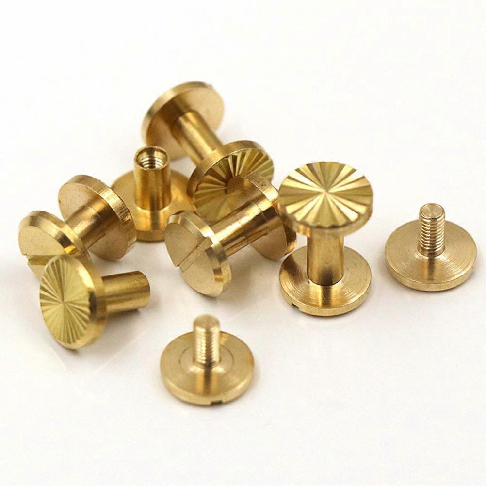 Fastener Solid Brass Screw for Belt with 10Pcs Nail Rivets