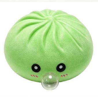 1-5 Set 8cm Steamed Bun Shape Squishy Toy with Steamer Box Slow Rising Stress Relief Fidget Toy - Gr