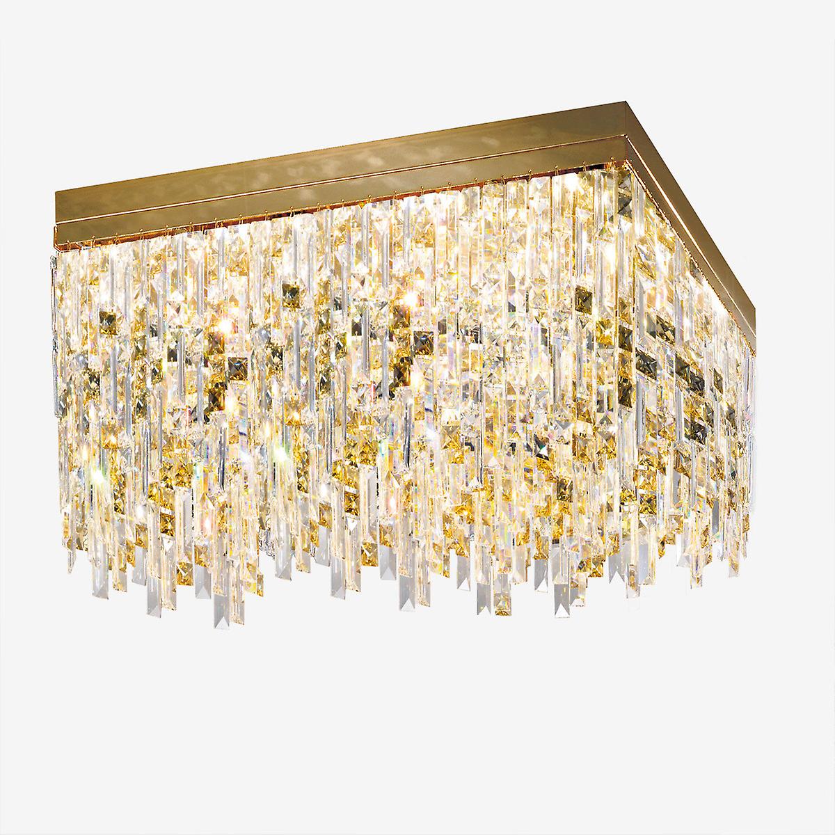 Prisma Crystal Ceiling Light 16 Light 24 Carat Gold