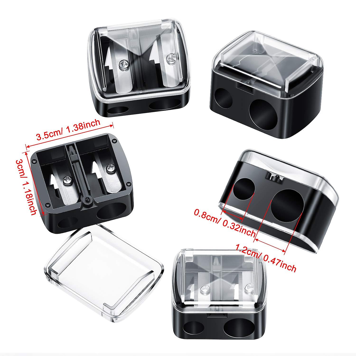 Cosmetic Pencil Sharpener Dual Sharpener Eye Makeup Pencil Sharpener (5 Pack)