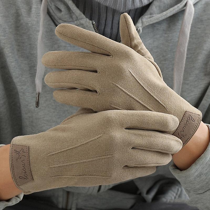 Omul toamna iarna Suede Plus Catifea Păstrați cald Touch Screen în aer liber sport mănuși de moda solid elasticitate Drive Ciclism