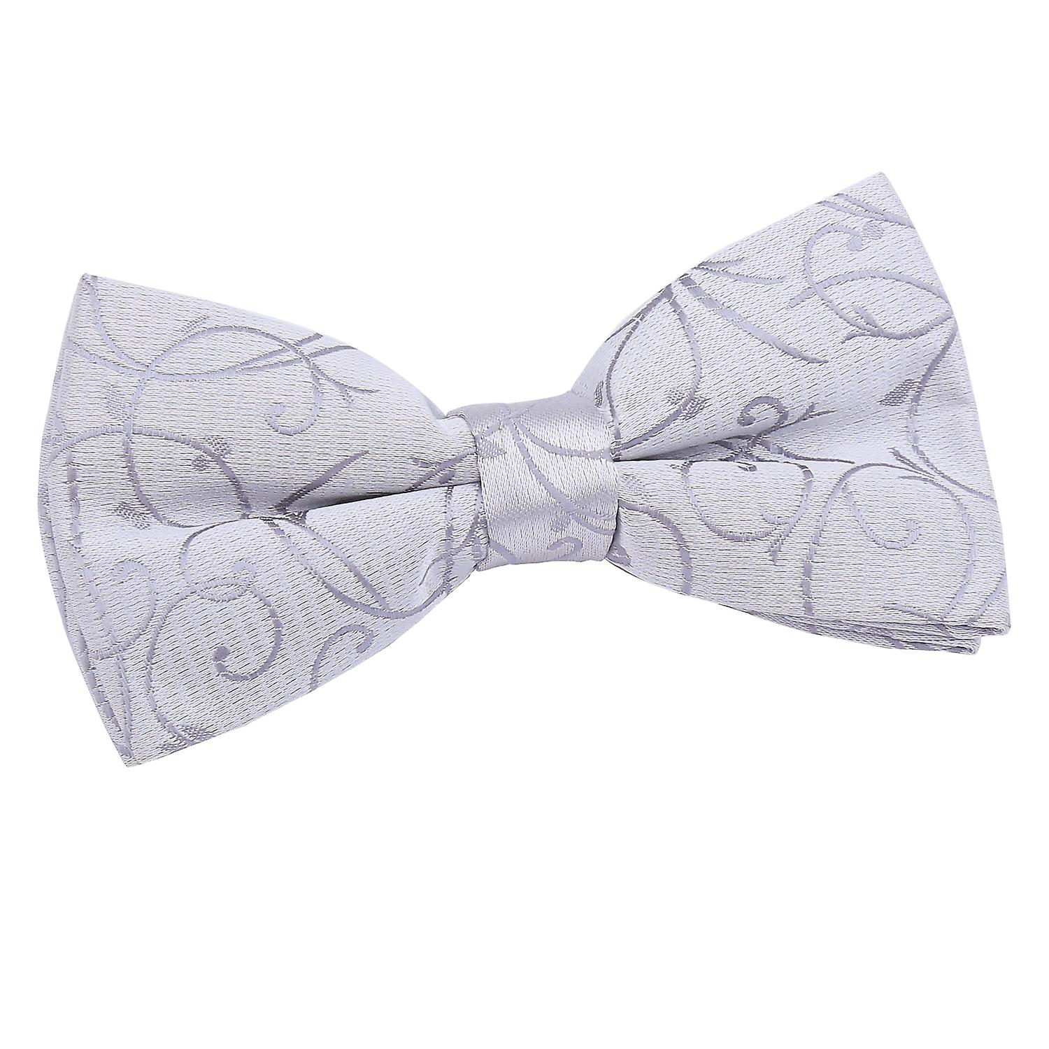 Silver Swirl Pre-Tied Bow Tie