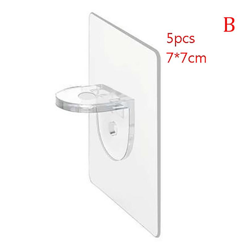 5pcs Punch-free Wardrobe Layered Partition Nail-free Adhesive Layer Support Rack