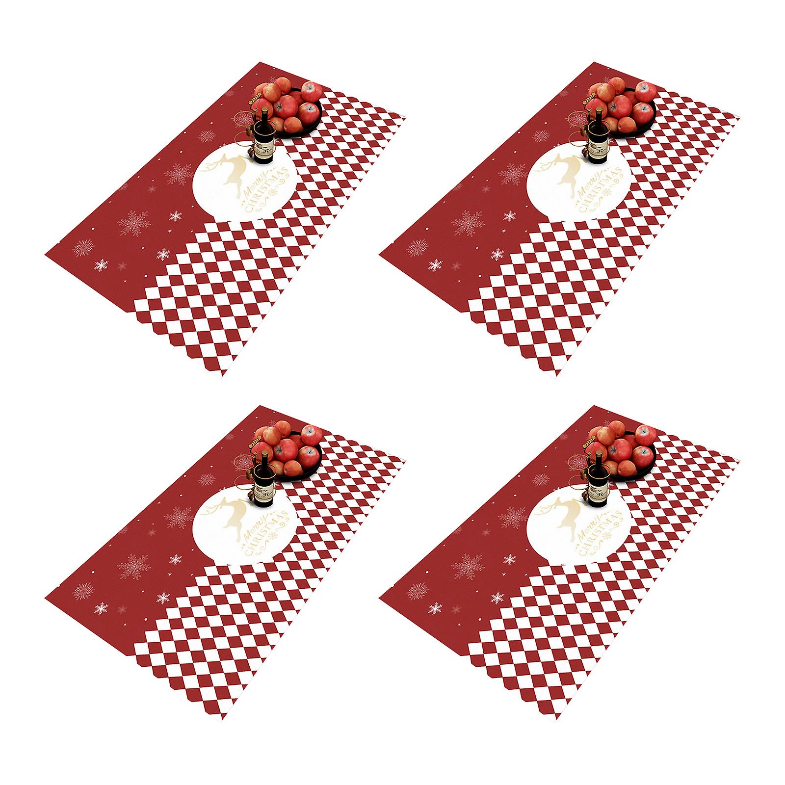 100% New-Tablecloth Placemat 2023 Christmas Decoration Accessories 45*30cm Rectangular Waterproof Mat