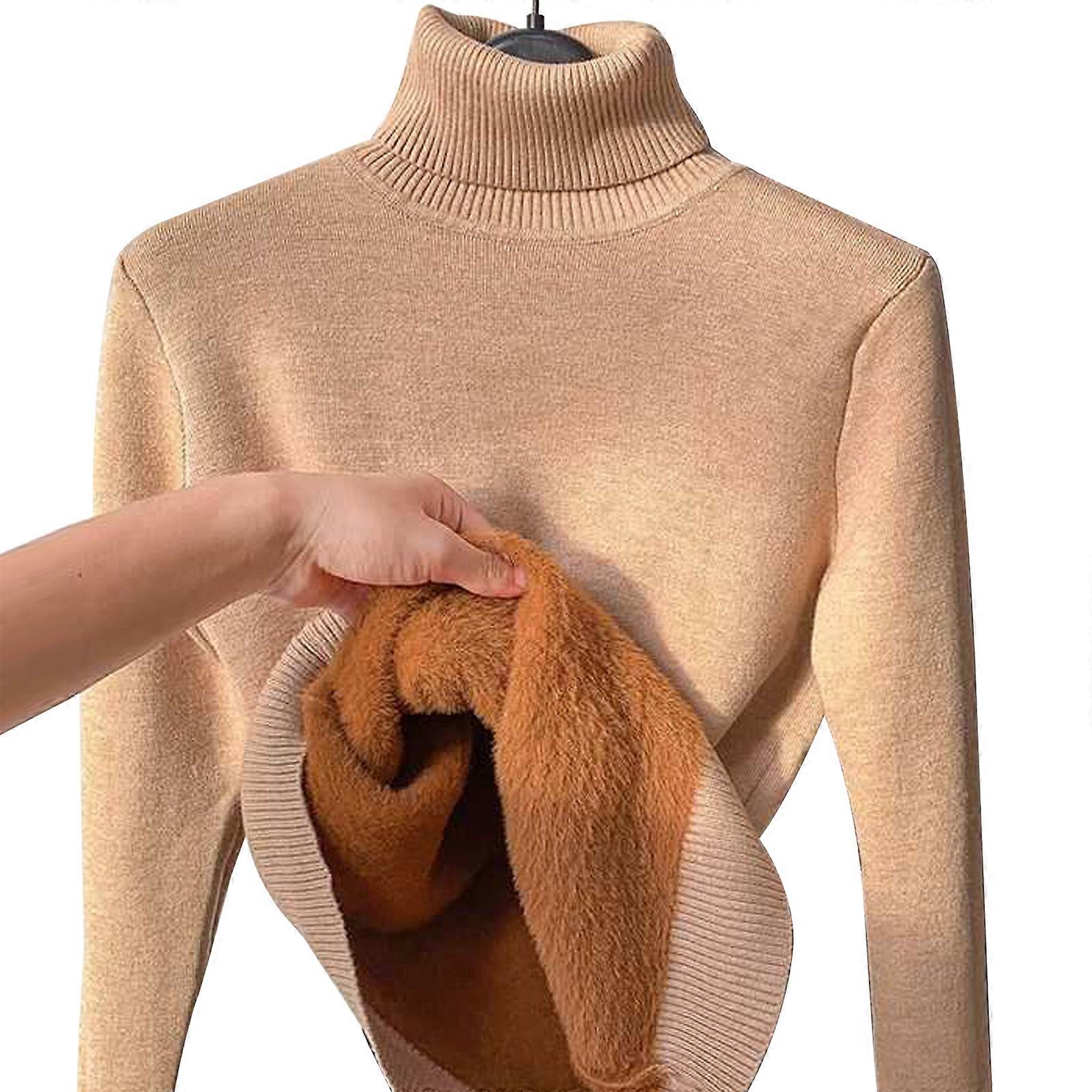 Damen Rollkragenpullover Winter Elegant Dick Warm Damen Strickpullover Loose