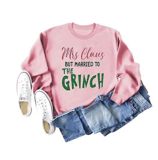 Ladies Long Sleeve Autumn Winter New Arrival Christmas Loose Top Women Fashion Mrs Claus Pattern Print Casual Crew Neck Sweatshirt