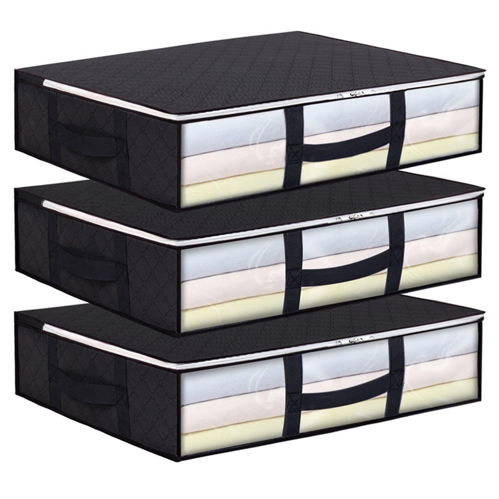 Under Bed Storage Bag with Handle Large Capacity Clear Cover Quilt Storage Box