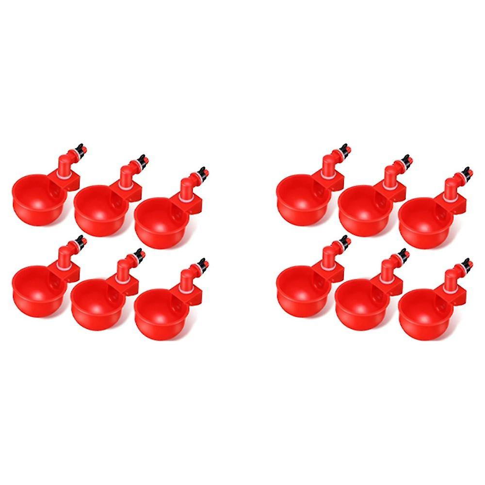 12pcs Chicken Watering Cup Automatic Filling Waterer Poultry Drinking