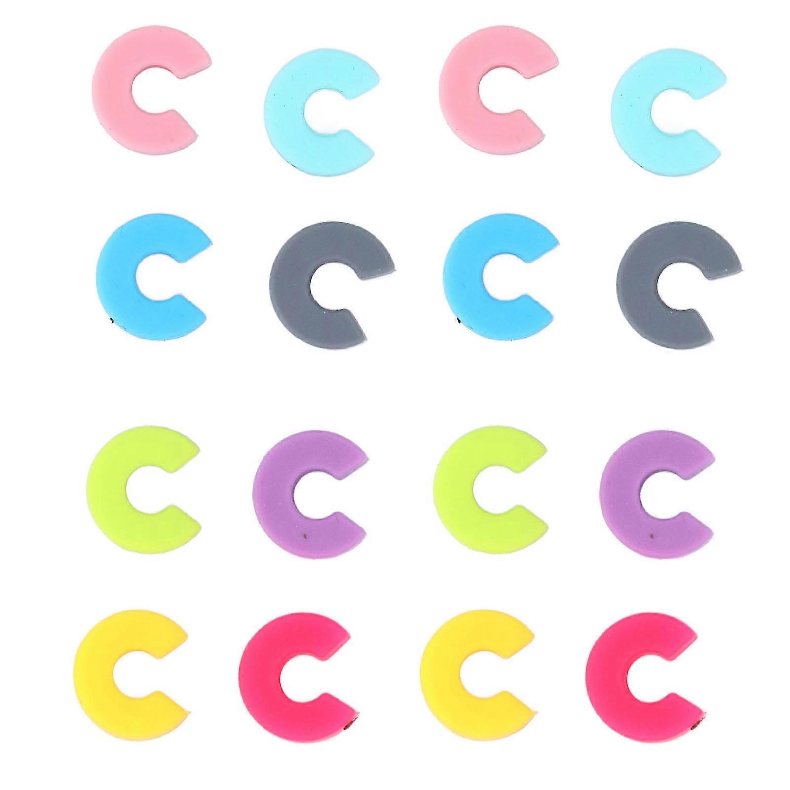 16PCS Mini Circle Silicone Wine Glass Marker Cup Identification Ring Recognizer Label