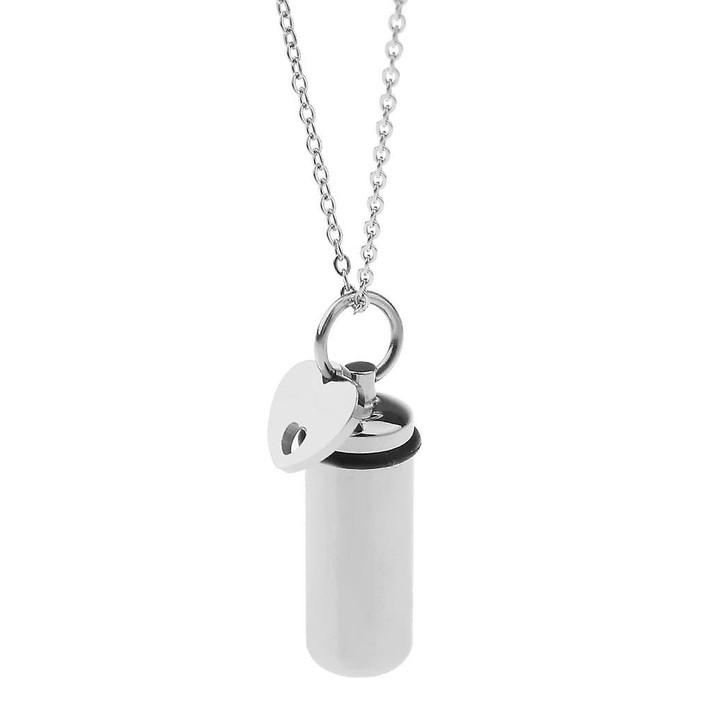 Pill Shape Container Alert Identification Pendant Necklace Chain 22"