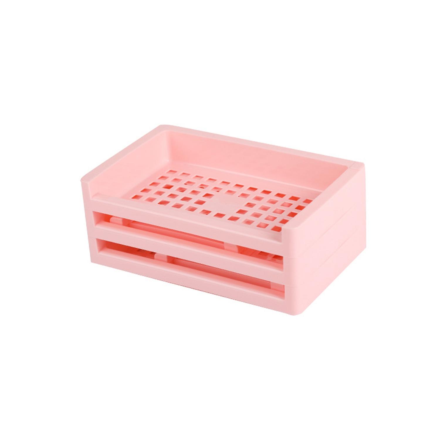 2/3 Layers Storage Rack Durable Keep Dry Plastic Foldable Anti-slip Cosmetics Shelf for Daily Use