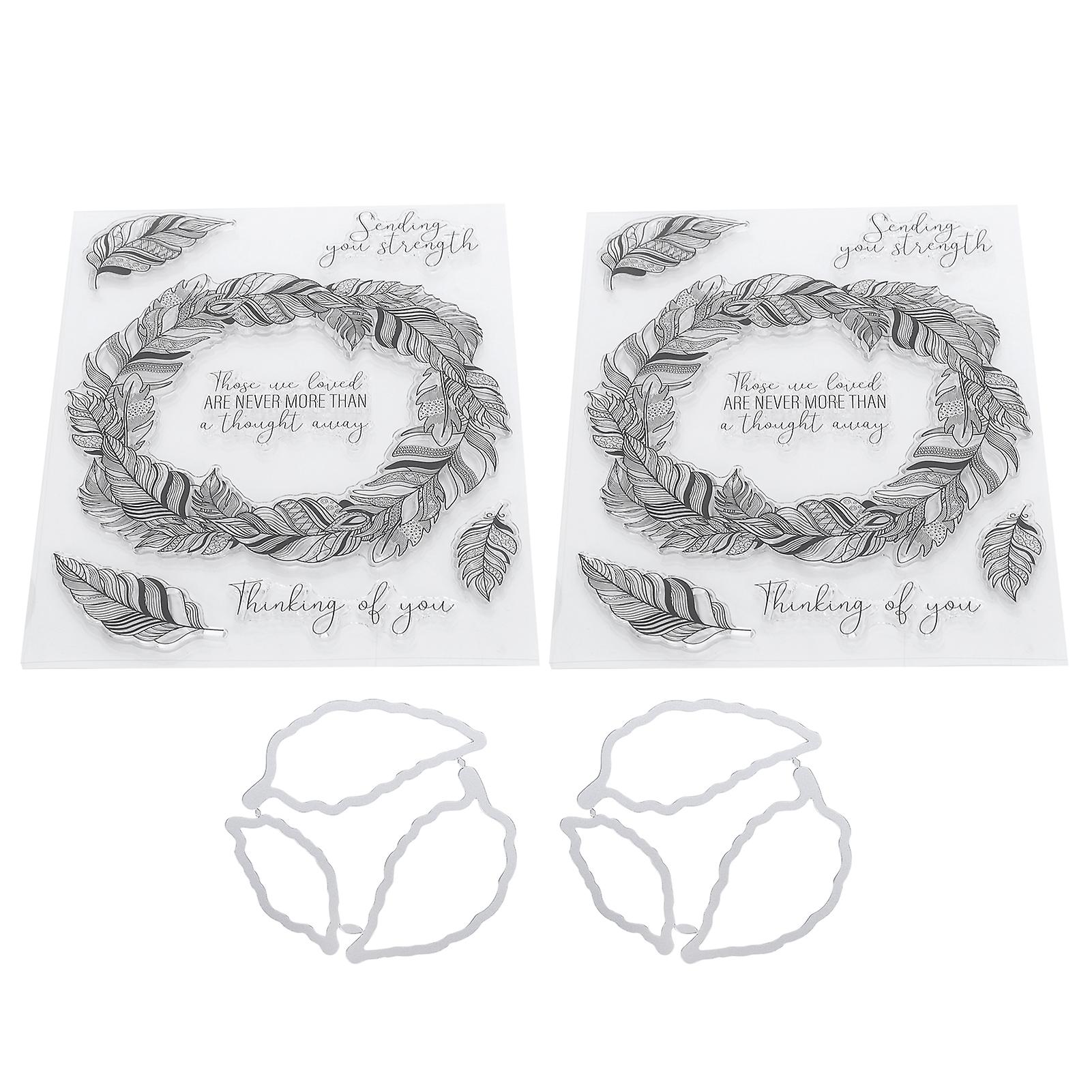 2 Sets Feather Clear Stamp Transparent DIY Hand?Made Notebook Decoration Accessories