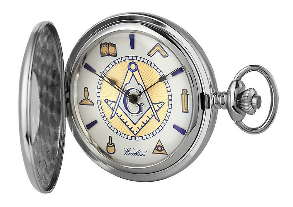 Woodford Masonic Albert Pocket Watch - Silver
