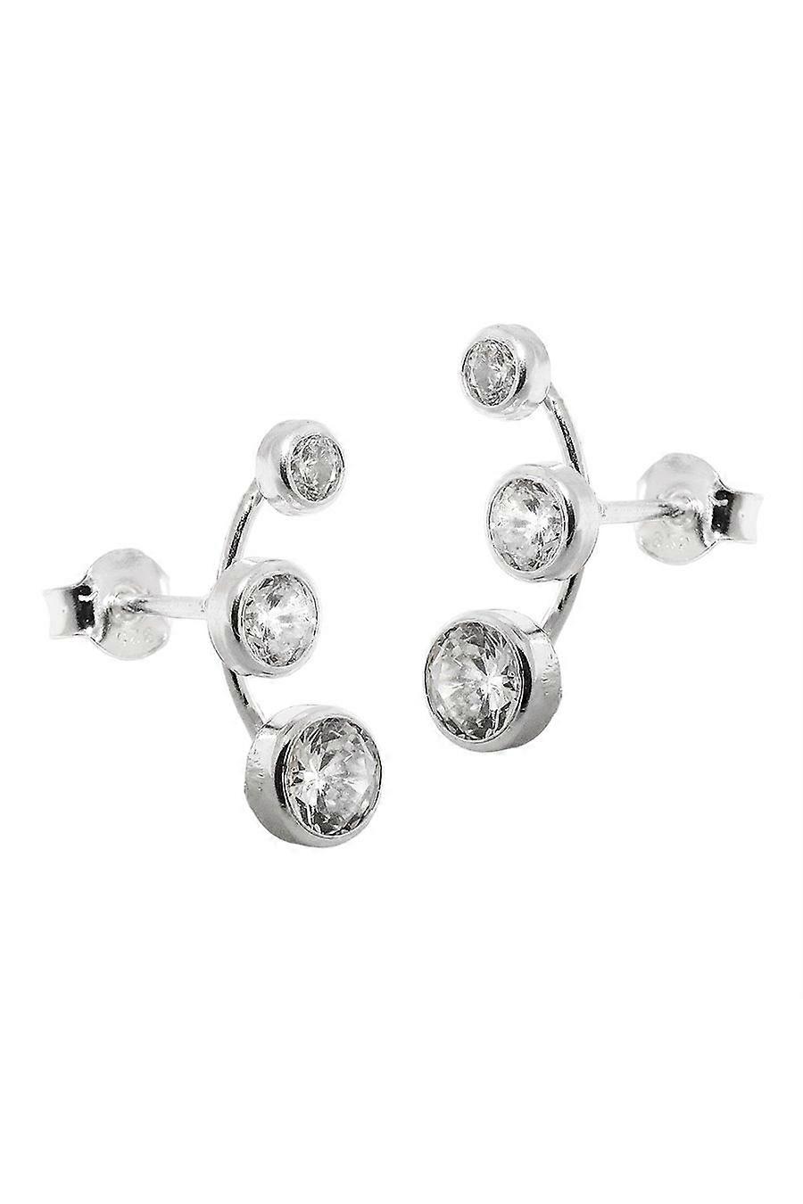 Earrings 3 Zirconias Silver 925 - Gl93517