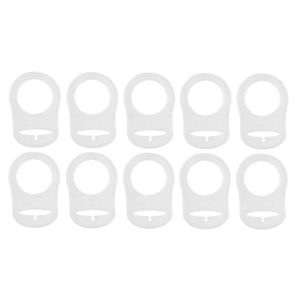 10 Pcs Button Silicone Ring Pacifier Holder Mannequin Adapter Transparent