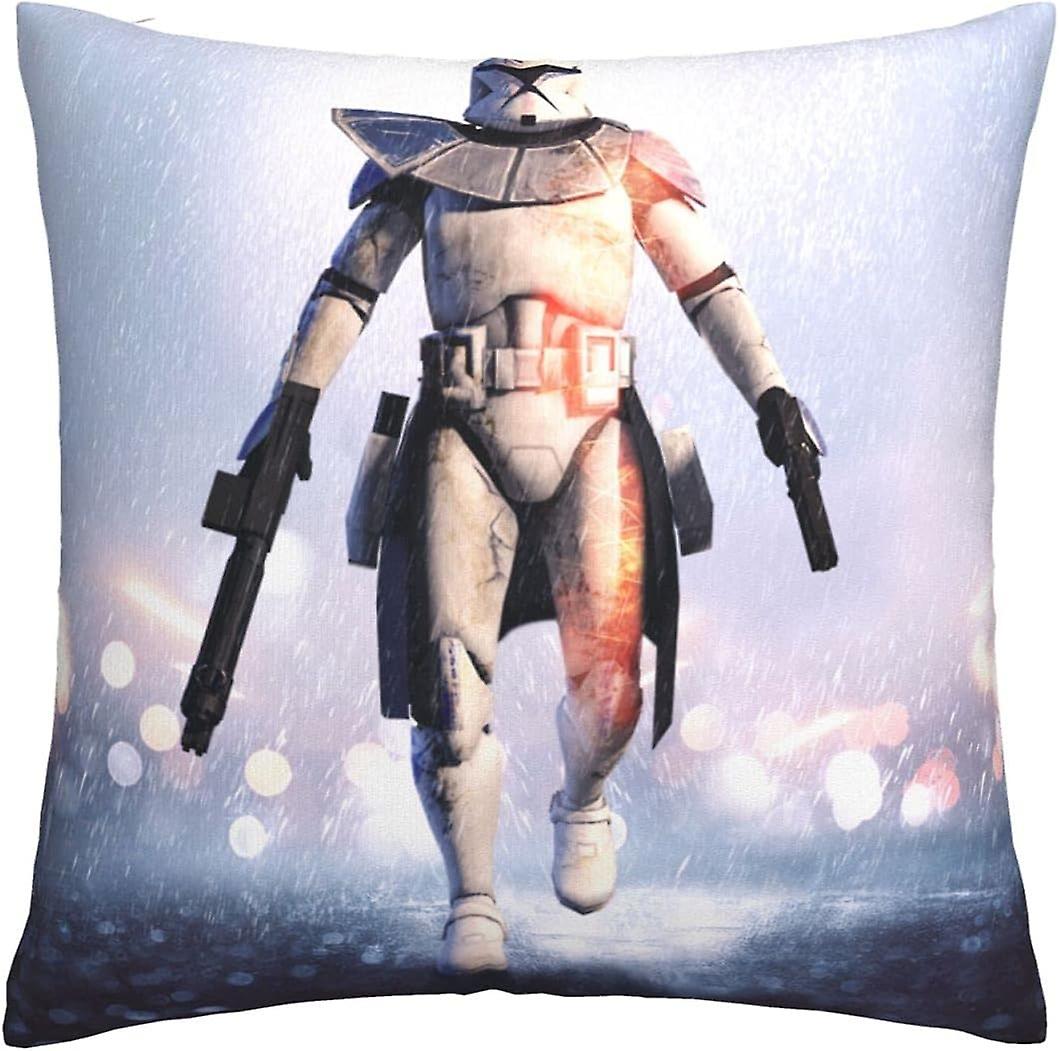 スターウォーズクッションカバー装飾的な正方形のスロー枕カバーソファ車の枕カバー屋外の家のベッドの装飾45cm x 45cm、1個セット - pl4045