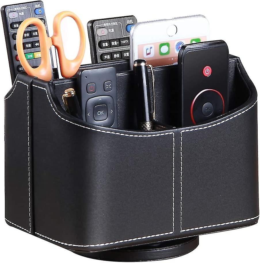 1pc Tv Télécommande Support 360 degrés Rotatif en cuir Télécommandes Caddy Office Desktop Organizer St
