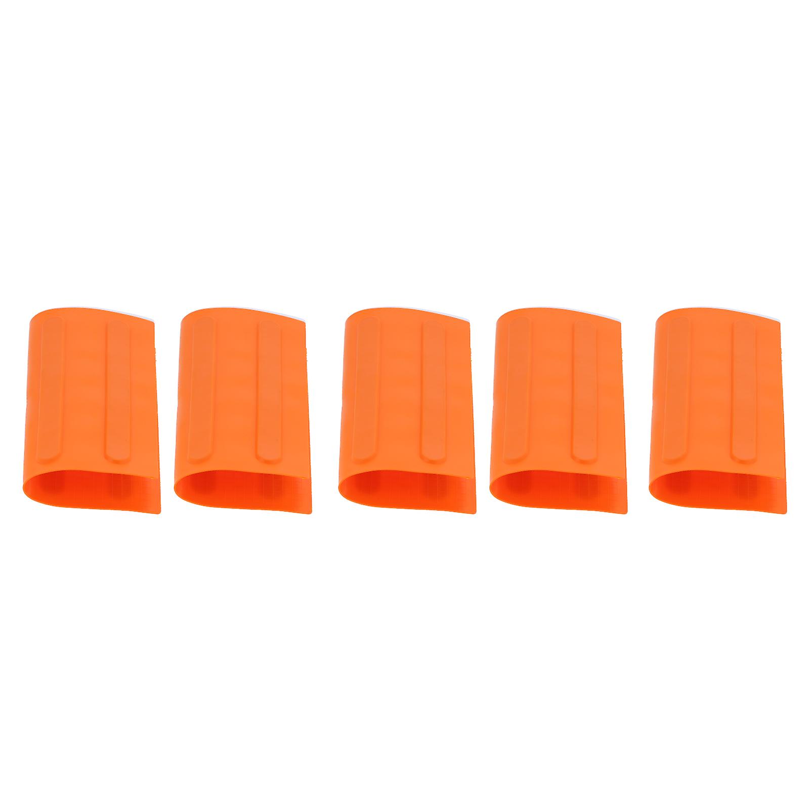 5PCS Rubber Non Slip Flooring Warning Tactile Paving Blind Sidewalk Tile Road Base Plates(Strip Orange)