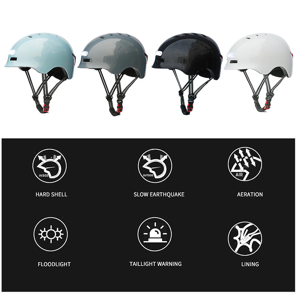 Protective Helmet LED Light USB Rechargeable M/L 750mAh Battery