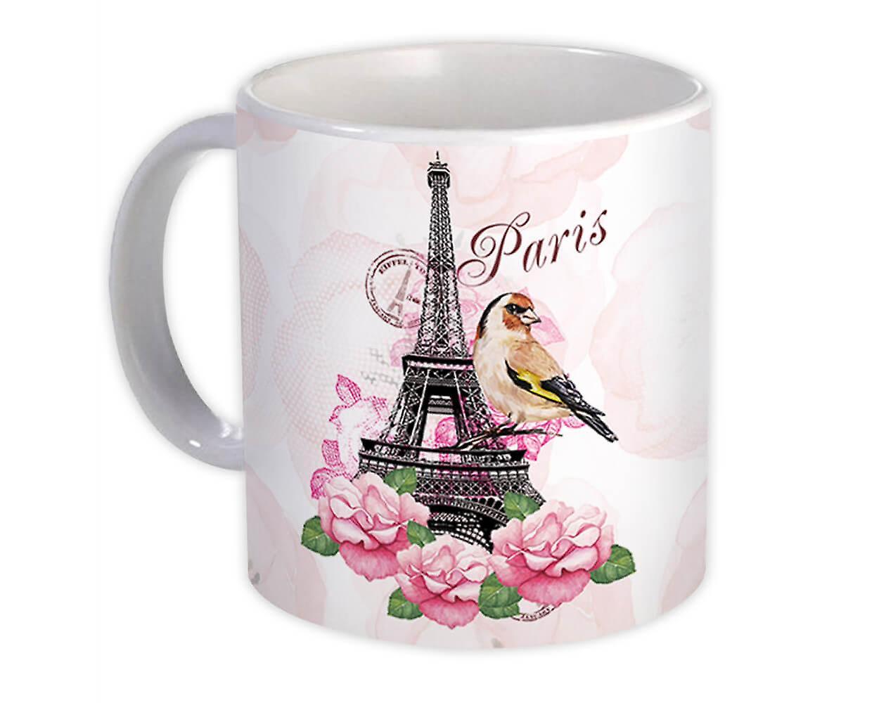 Gift Mug: Goldfinch Bird Paris Eiffel