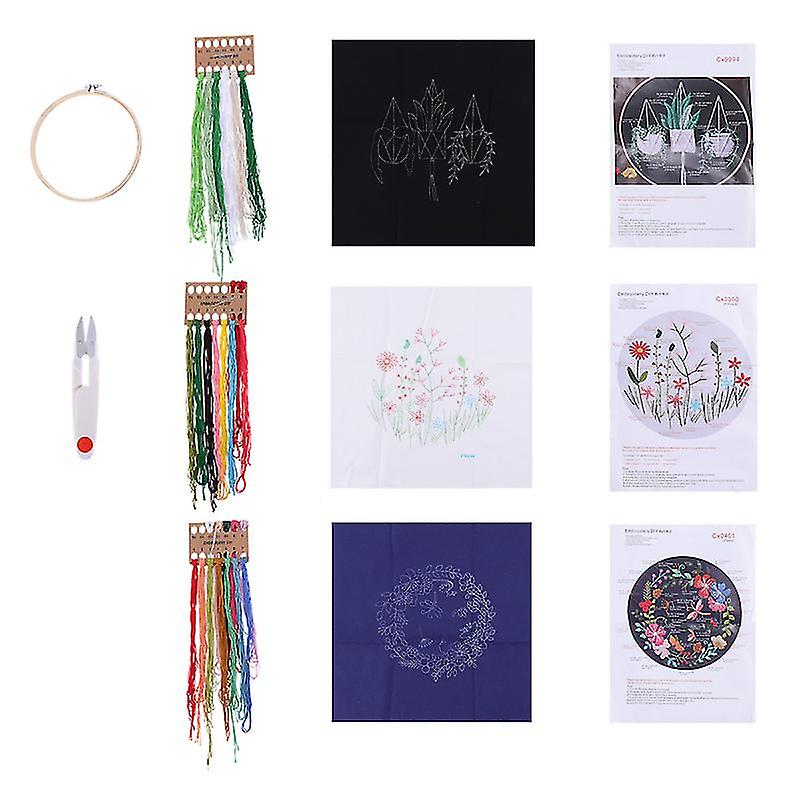 1set Flower Pattern Embroidery Material
